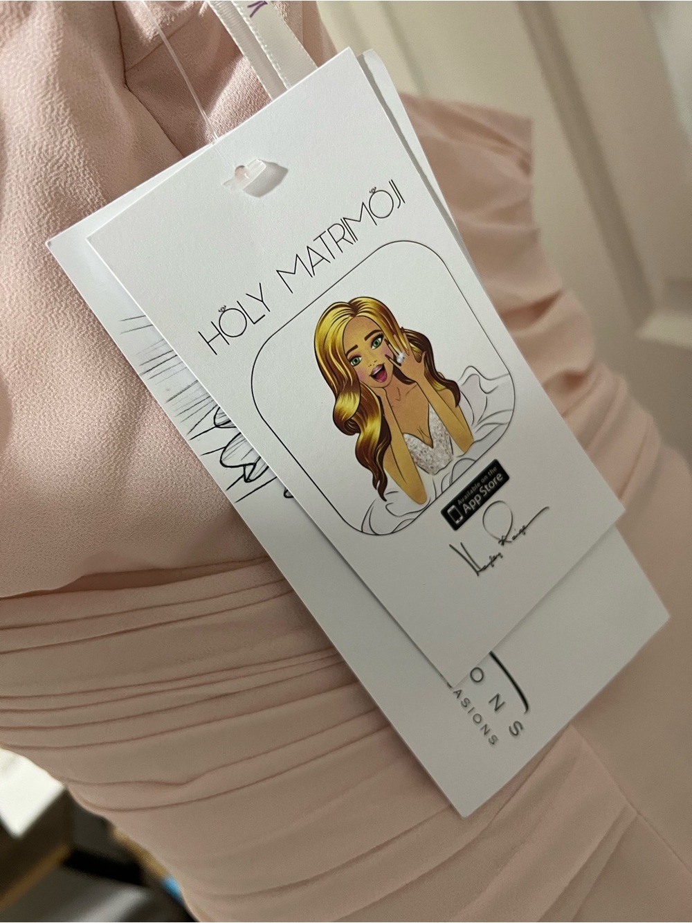 Chiffon Ruched V-Neck Maxi Dress in Light Blush - Picture 4 of 12